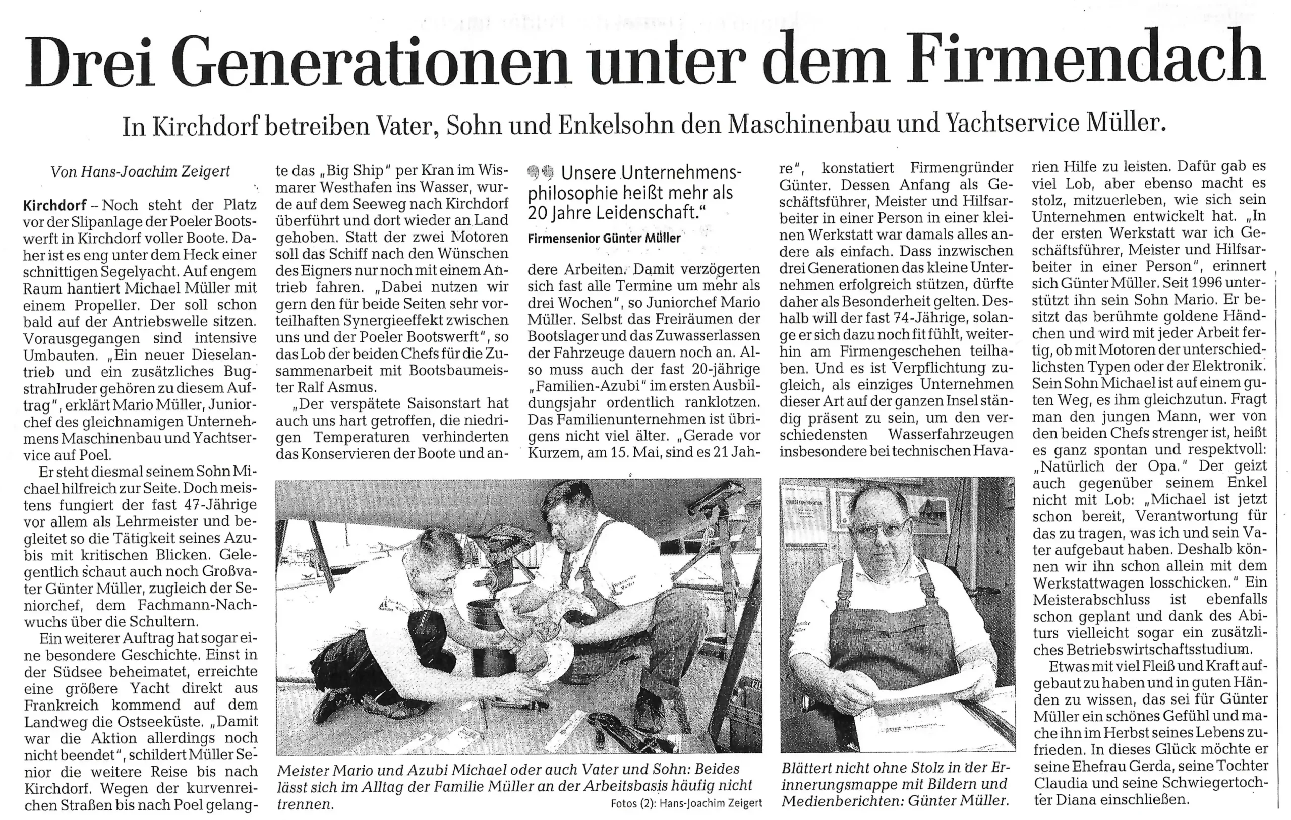 3-Generationen-unterm-Firmendach, Artikel: HJ Zeigert